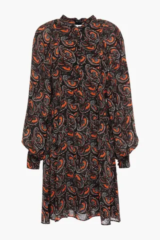 Otto gathered printed crepe mini dress