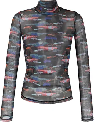 Mesh Turtle-Neck Top