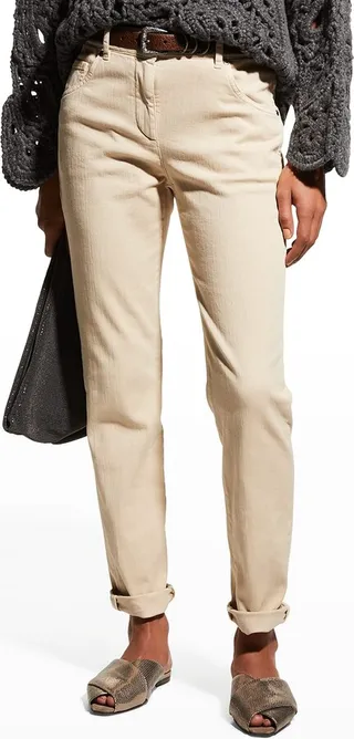 Slim-Leg Garment Dyed Jeans