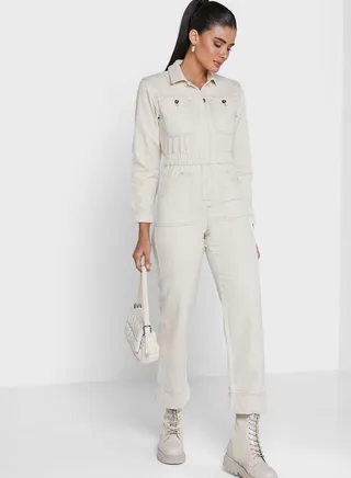 Pocket Detail Denim Jumpsuit