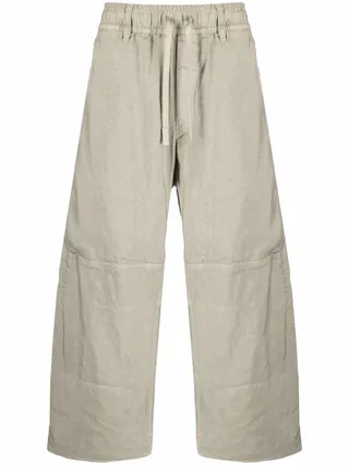 Cropped Drawstring-Waist Trousers