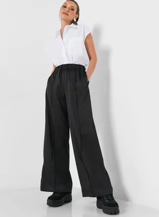 Wide Leg Satin Pants