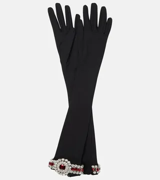 Embellished opera gloves