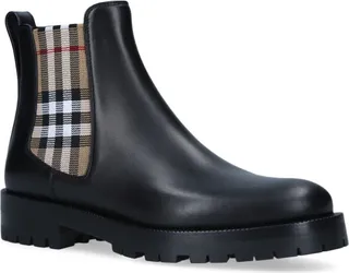 Burberry Leather Vintage Check Chelsea Boots