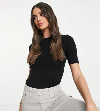 ASOS DESIGN Tall skinny fit t-shirt bodysuit in black