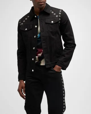 Men's Metal Eyelet Denim Jacket
