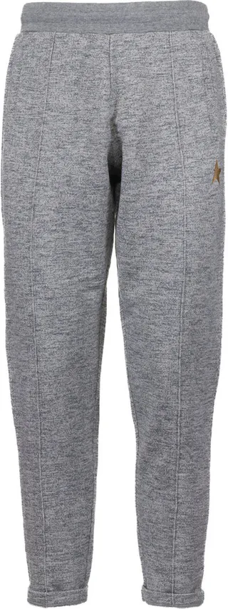 Grey sweat pants with golden side logo from Golden Goose.
