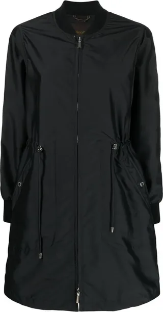 Long Drawstring Bomber Jacket