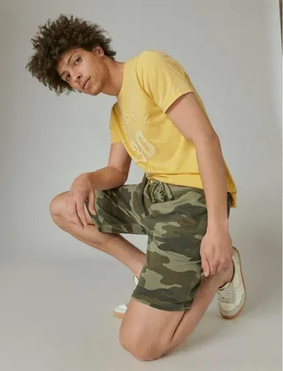 Lucky Brand Men's Venice Burnout Short - Light Green Medium