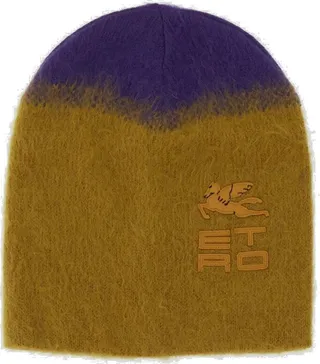 Etro Logo Embroidered Two-Tone Beanie