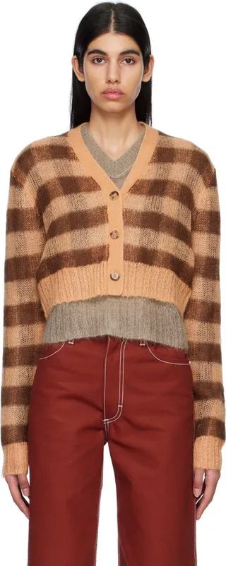 Acne Studios Brown Cropped Cardigan
