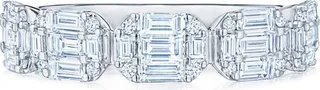 18kt white gold diamond Sunburst partway band ring