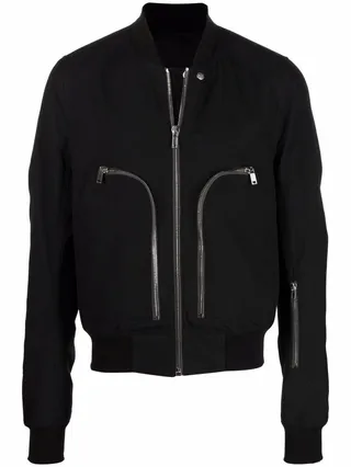 Zip-Up Fitted Bomber Jacket