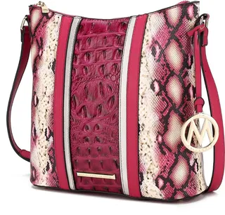 Meline Faux Crocodile and Snake Embossed Vegan Leather Women’s Shoulder Handbag