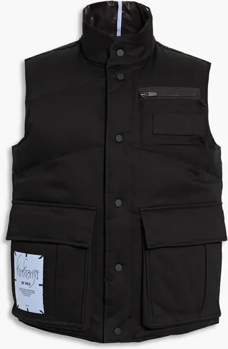 Appliquéd padded twill vest