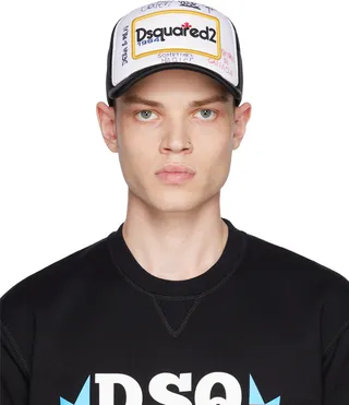 Dsquared2 Black & White Patch Baseball Cap