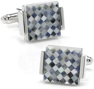 Mother-of-Pearl Checkered Cuff Links