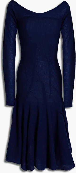 Fluted wool and cashmere-blend dress