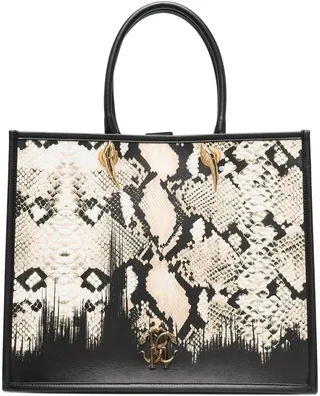 Snakeskin-Print Tote Bag