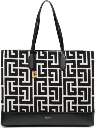 Monogram-Pattern Tote Bag