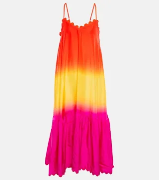 Degrade silk midi dress