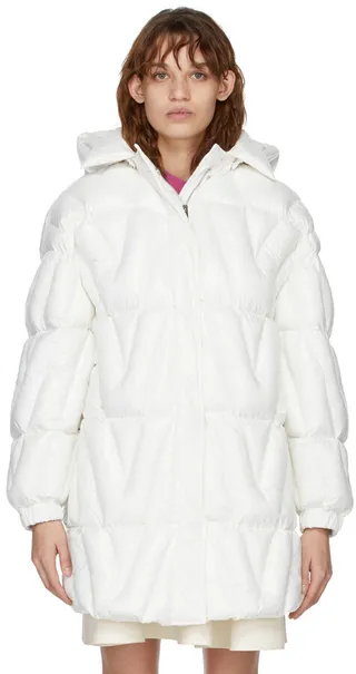 Valentino White Insulated Hooded Coat