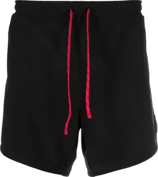 Black Logo Print Track Shorts