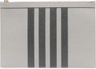 Logo-Print Leather Clutch Bag