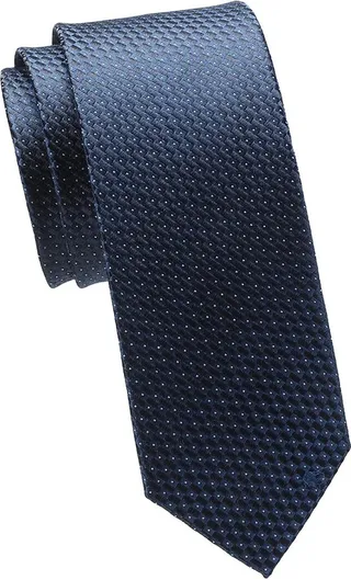 Geometric-Pattern Silk Tie