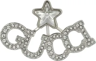 Crystal-Embellished Logo Earring