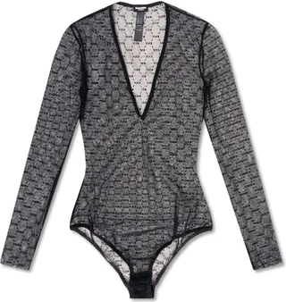 Dsquared2 Logo Embroidered Mesh Bodysuit