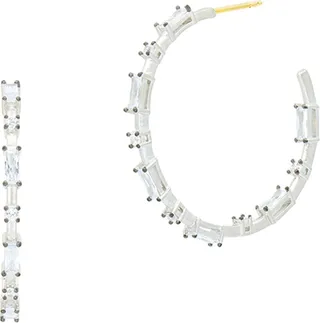 Industrial Finish Cobblestone Hoop Earrings