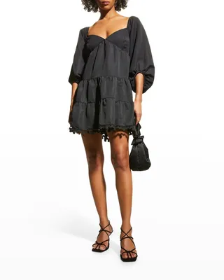Everly Tiered Pom Mini Dress