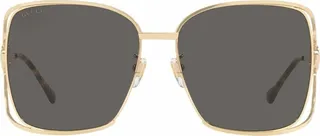 Horsebit Square-Frame Sunglasss