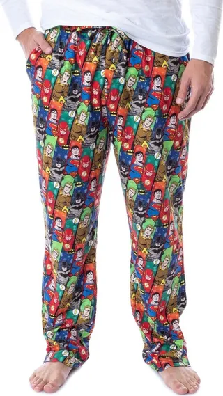 DC Comics Mens' Justice League Holiday Superhero Christmas Pajama Pants X-Large Multicoloured
