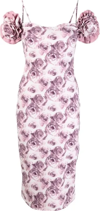 Flower-Shaped Sleeves Sheath Dress