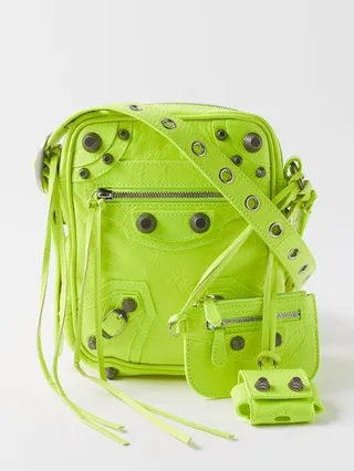Le Cagole Studded Leather Cross-body Bag