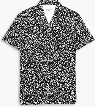 Dario floral-print cotton-seersucker shirt