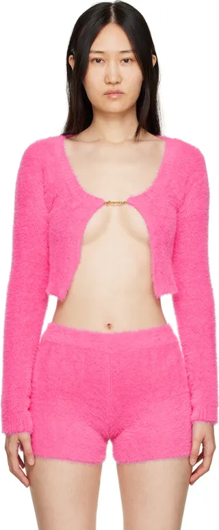 Jacquemus Pink 'La Maille Neve Manches Longues' Cardigan