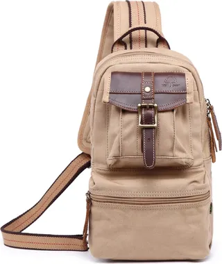 Tsd Brand Turtle Ridge Canvas Sling Bag