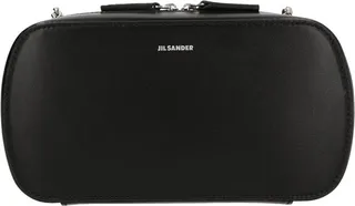 Jil Sander Logo Printed Zip-Up Shoulder Bag