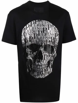 skull-print short-sleeved T-shirt