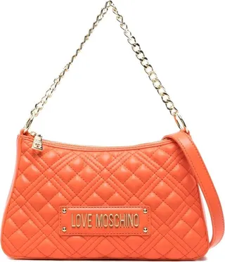 Quilted Logo-Plaque Shoulder Bag