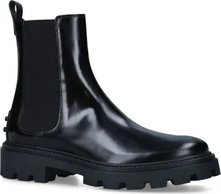 Tod'S Leather Gomma Pesante Chelsea Boots