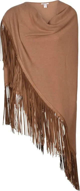 Fringed Hem Asymmetric Cape