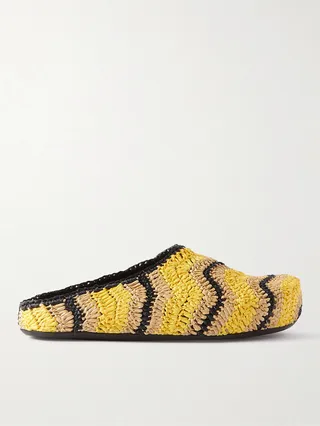 + No Vacancy Inn Striped Woven Mules