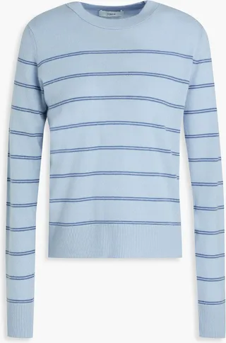 Striped merino wool and cashmere-blend sweater