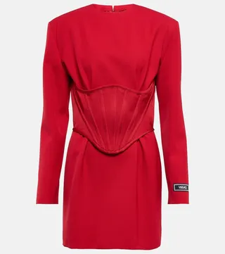 Wool gabardine minidress