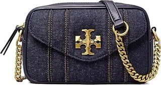 Tory Burch Kira Denim Mini Camera Bag (Tory Navy) Handbags