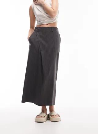 Striped Wrap Skirt